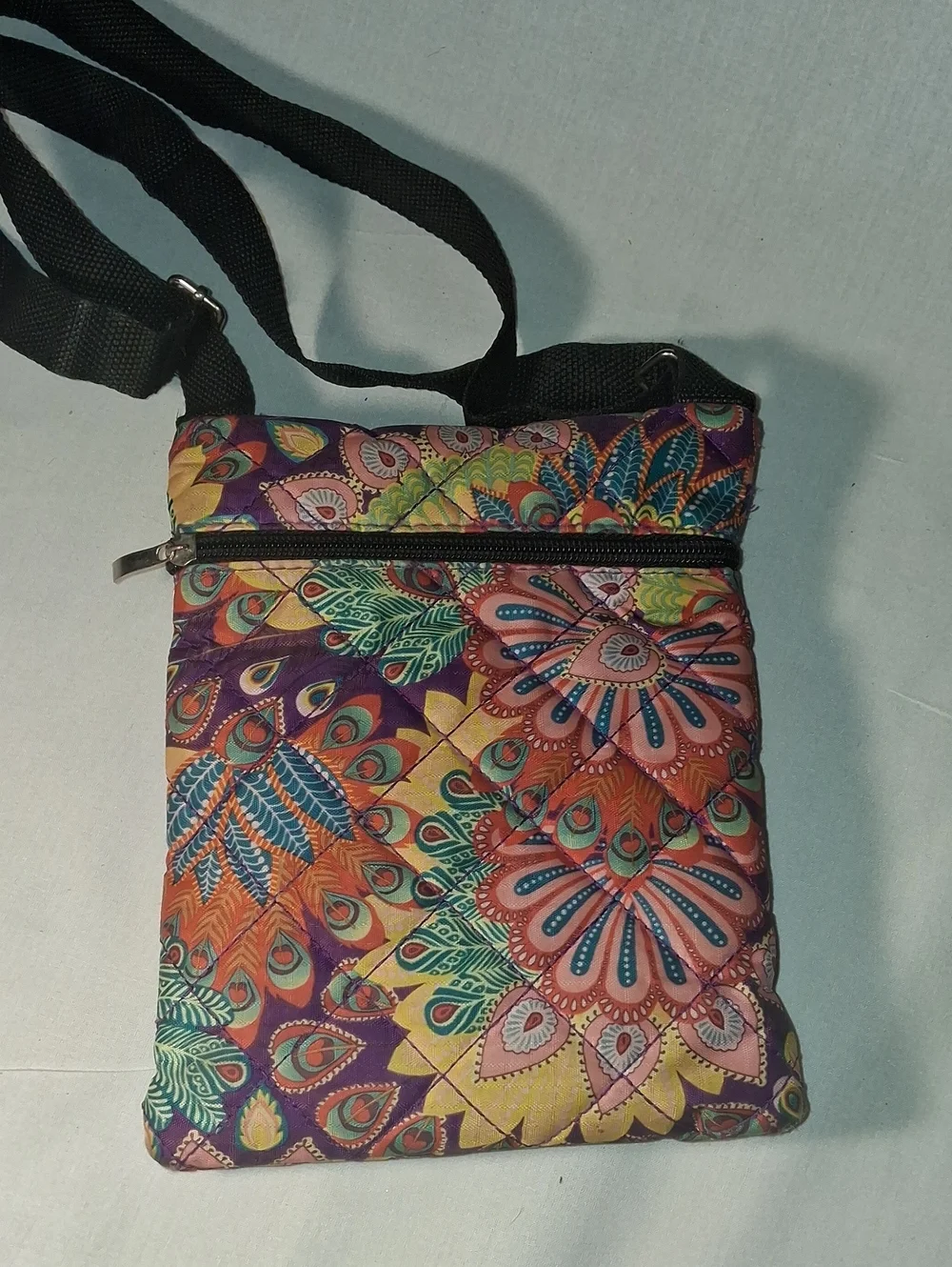 Colorful Floral Pattern Crossbody Bag